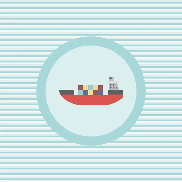 Ship color flat icon — Stock Vector