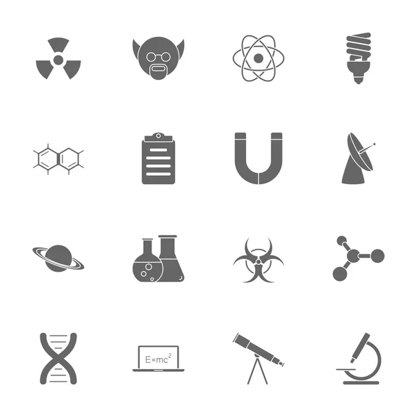 Conjunto de iconos de silueta científica — Vector de stock