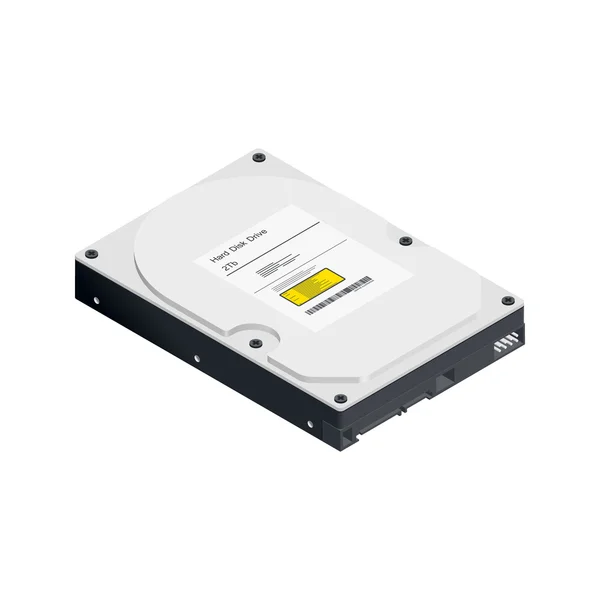 Detaljerad hdd isometrisk ikonen — Stock vektor