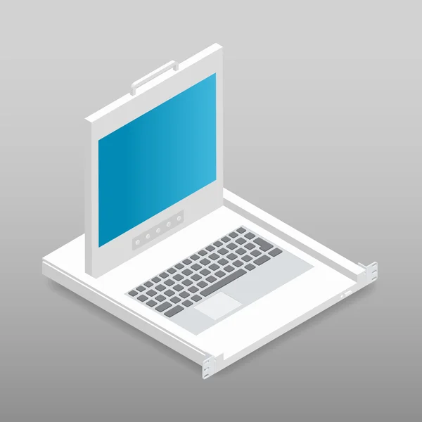 KVM-switch rackmount isometrische gedetailleerde pictogram — Stockvector