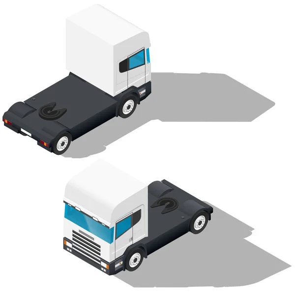 Trucks detailed isometric icons set — Stock Vector