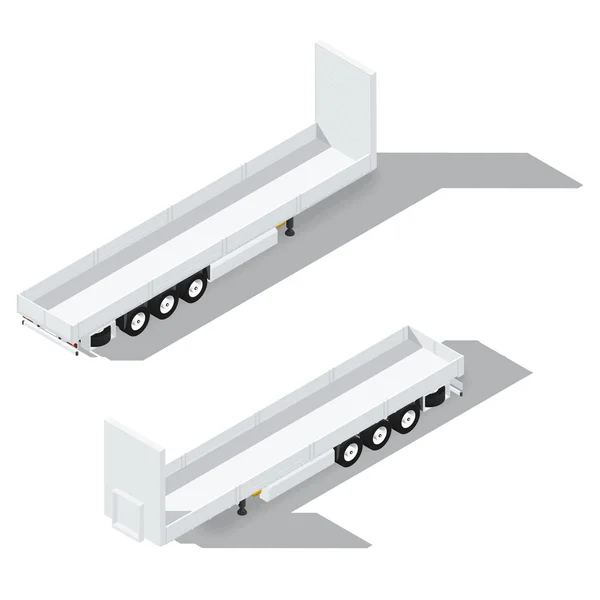 Sider semitrailer isometric detailed icon — Διανυσματικό Αρχείο