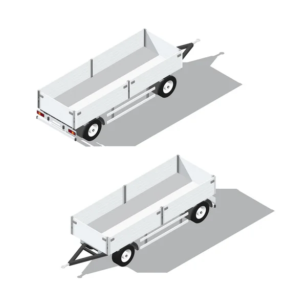 Sider trailer isometric detailed icon — 스톡 벡터