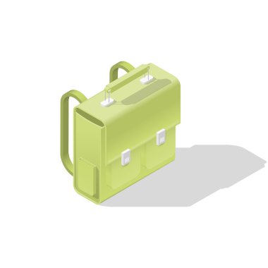 Okul çantası izometrik simgesi