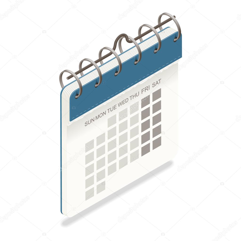 Calendar detailed isometric icon