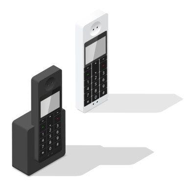 Kablosuz telefon izometrik Icon set
