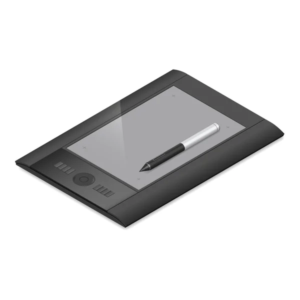 Tablet gráfico ícone isométrico detalhado — Vetor de Stock