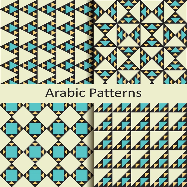 Zestaw czterech tradycyjnych wzorców arabski — Wektor stockowy