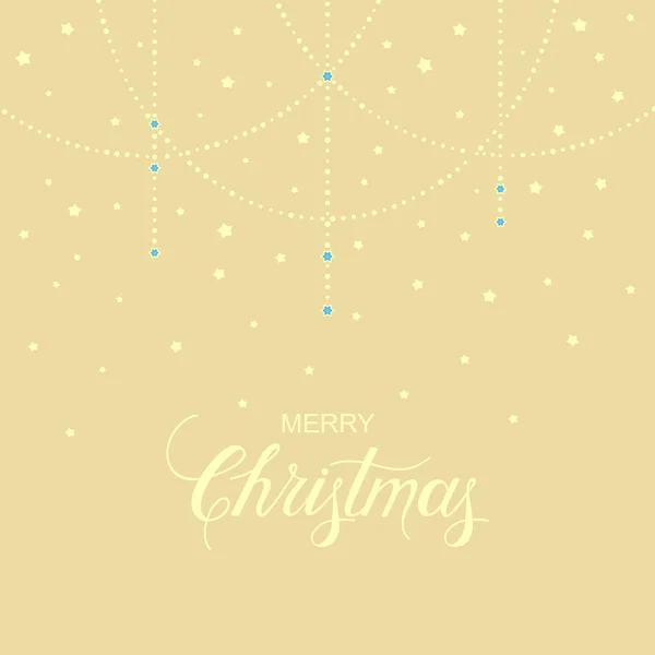 Святковий фон з рукою намальовані слова веселі різдвяні і ніжні гірлянди — стоковий вектор
