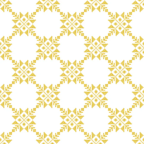 Seamless geometric winter gold pattern — Stock Vector