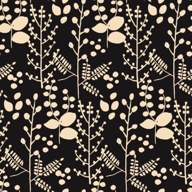 elle çizilmiş bitkiler ile Dikişsiz sonbahar güzel desen