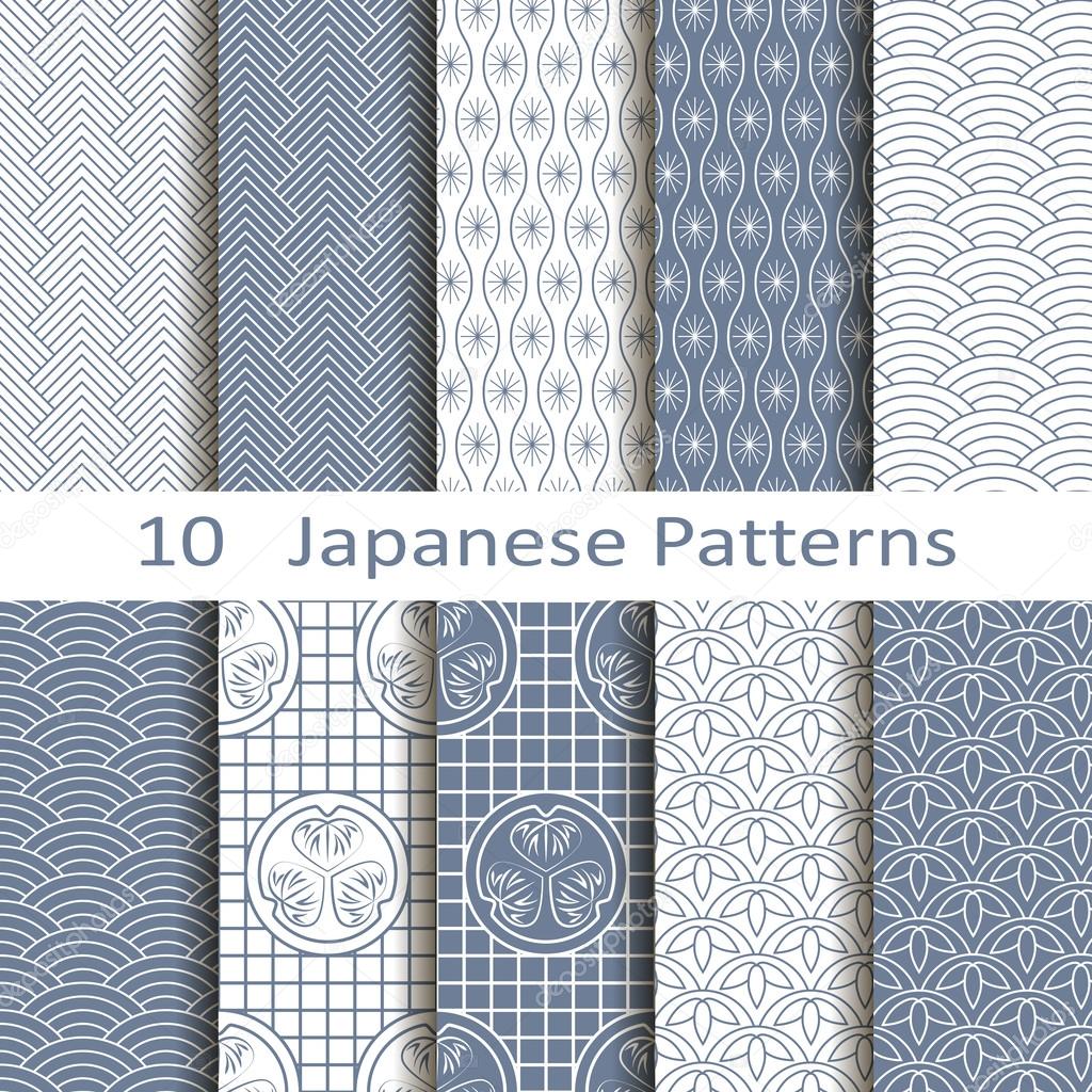 Set of ten Japanese patterns