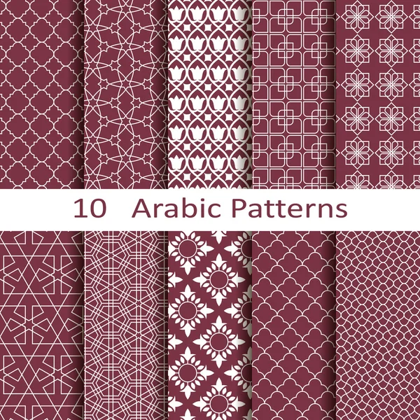 Conjunto de diez patrones árabes — Vector de stock