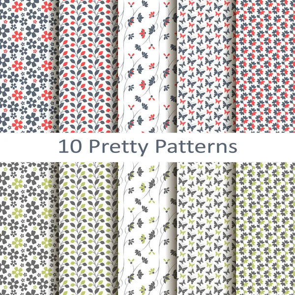 Set of ten pretty patterns — Stock Vector