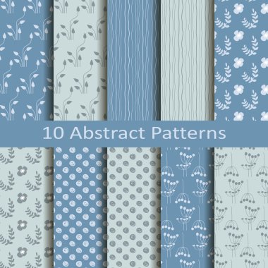 Set of ten abstract patterns clipart