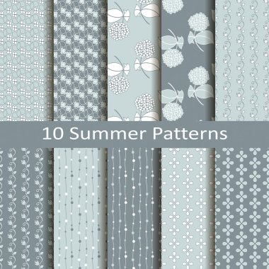 Set of ten summer patterns clipart