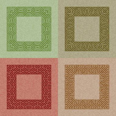 Dört vintage kare kare kümesi