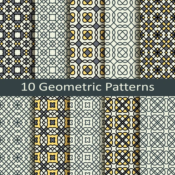 Conjunto de dez padrões geométricos — Vetor de Stock