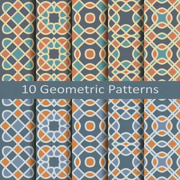 Ensemble de dix motifs géométriques — Image vectorielle