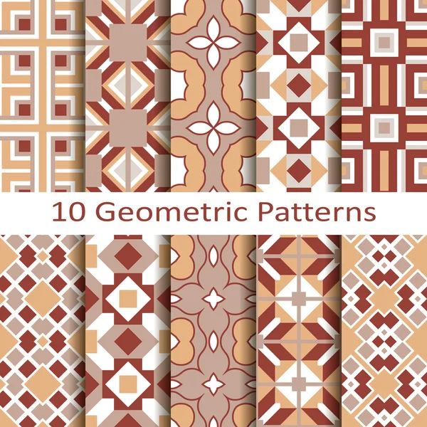 Satz von zehn geometrischen Mustern — Stockvektor