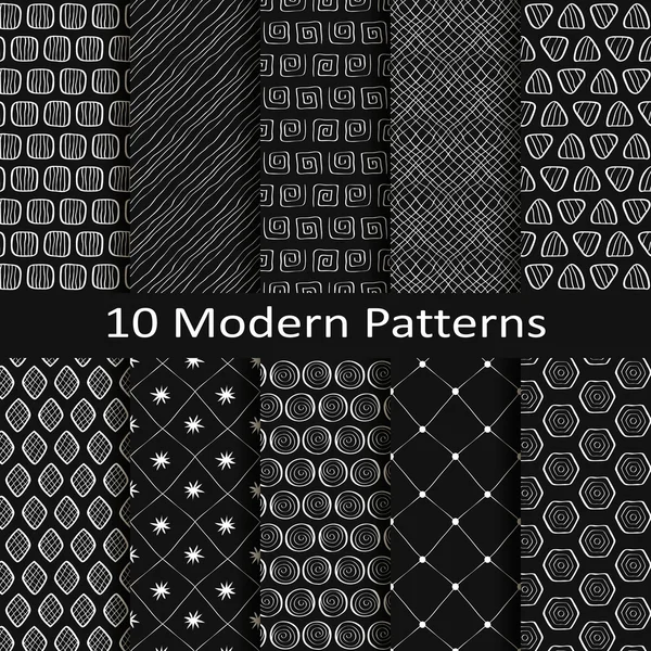Conjunto de diez patrones modernos — Vector de stock