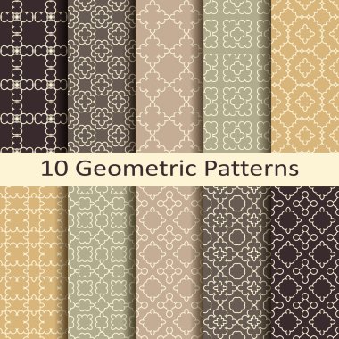 Set of ten geometric patterns clipart