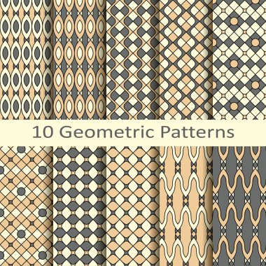 Set of ten geometric patterns clipart
