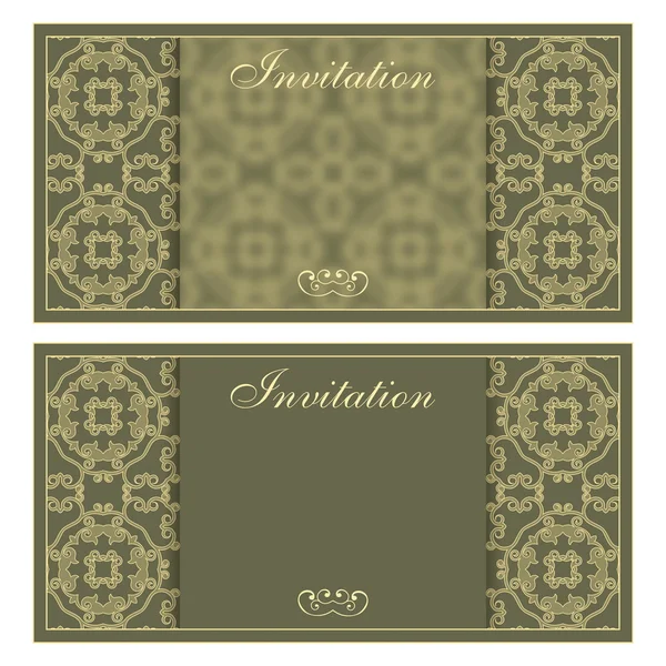 Carte d'invitation élégante avec motif de fleurs — Image vectorielle