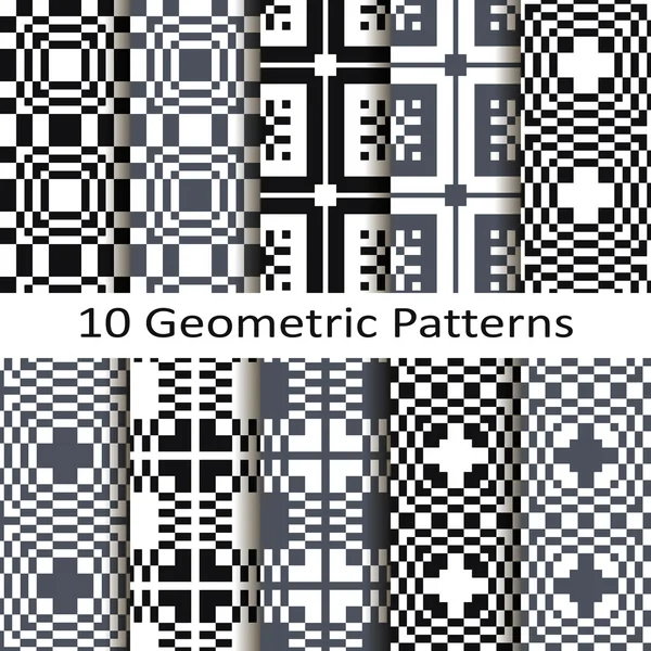 Набір з десяти геометричних візерунків — стоковий вектор