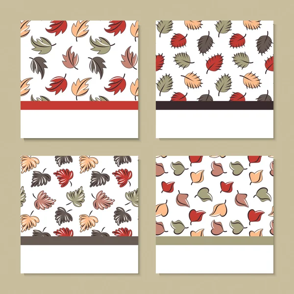 Set of four cards with autumn theme — Stock Vector