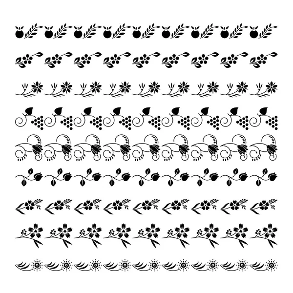 Uppsättning av nio blommig element design — Stock vektor