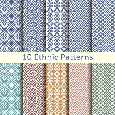set of ten ethnic patterns clipart