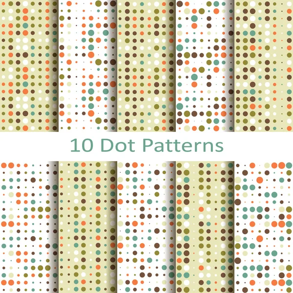 Ensemble de dix motifs de points — Image vectorielle