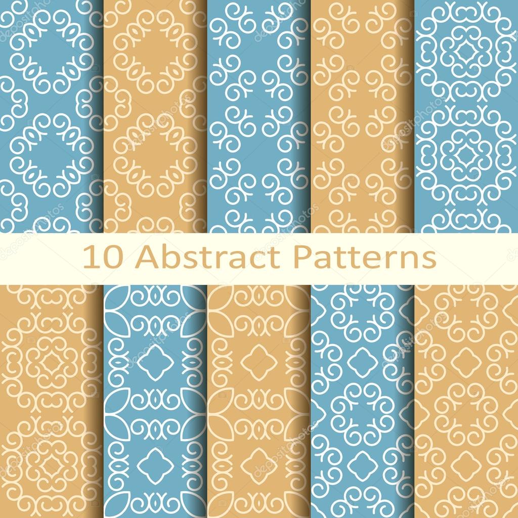 Set of ten abstract patterns Stock Vector by ©lenazolot 77293772