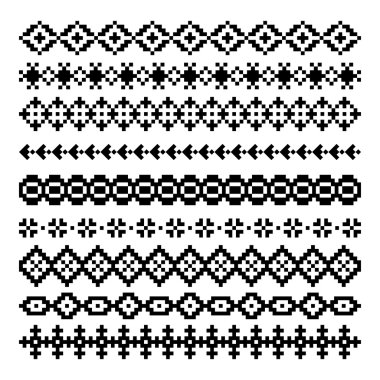 set dokuz geometrik dekoratif elemanları tasarım