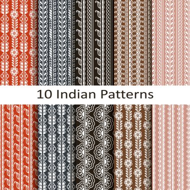 set of ten indian patterns clipart