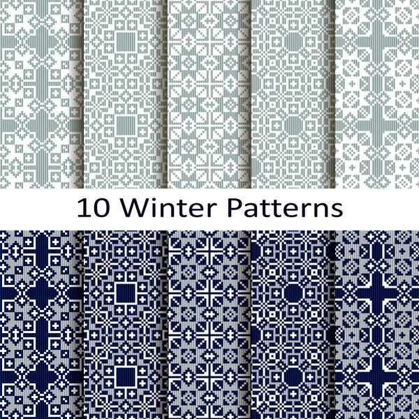 10 겨울 패턴 — 스톡 벡터