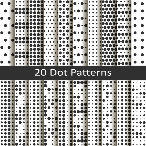 Conjunto de veinte patrones de puntos — Archivo Imágenes Vectoriales
