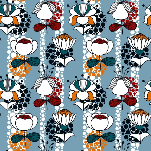 Lindo patrón textil floral moderno — Vector de stock