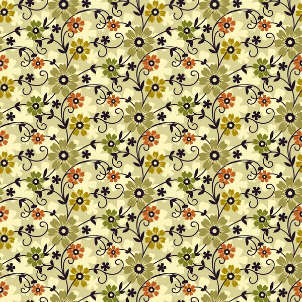 Lindo patrón textil floral moderno — Vector de stock