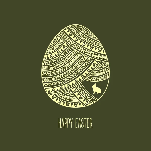 Bastante fondo de Pascua con huevo y conejo — Vector de stock