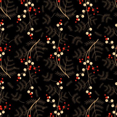 sorunsuz karanlık berry çiçek deseni