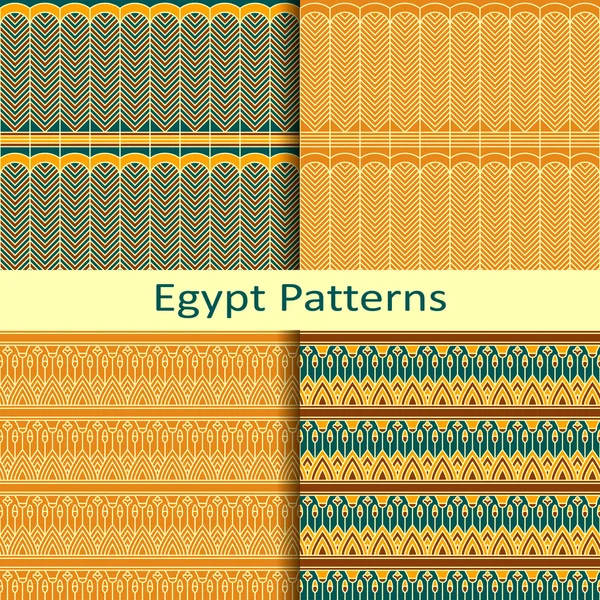 Набор из четырех традиционных египетских шаблонов — стоковый вектор