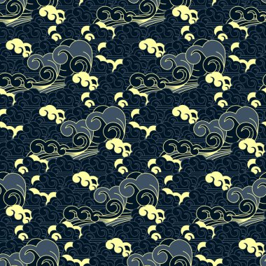 Kusursuz geleneksel Japon dalga deseni