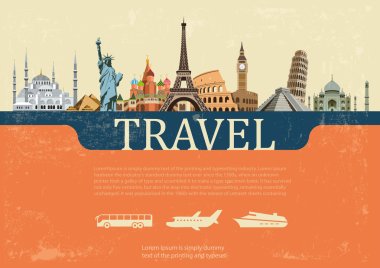 Design concept of travel world landmarks, vector illustration