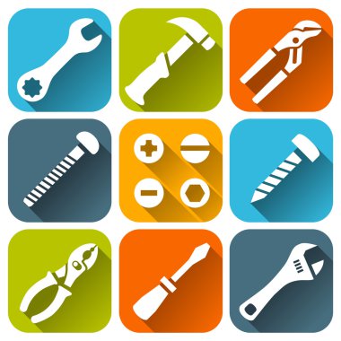 Tamir araçları, beyaz Icons set