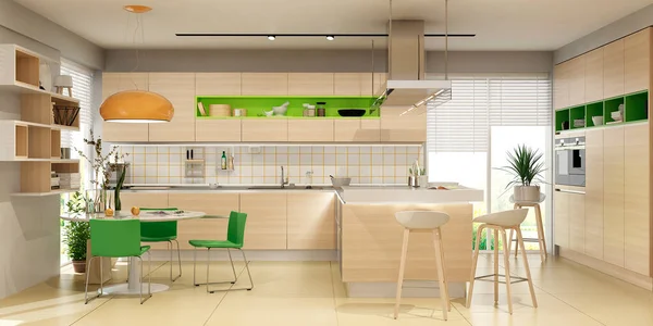 Modern kitchen interior in eco style