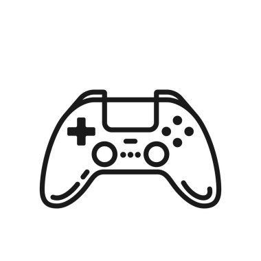 Gamepad ana hat simgesi beyaz bir arkaplanda izole edilir. Düzenlenebilir felçli vektör simgesi.
