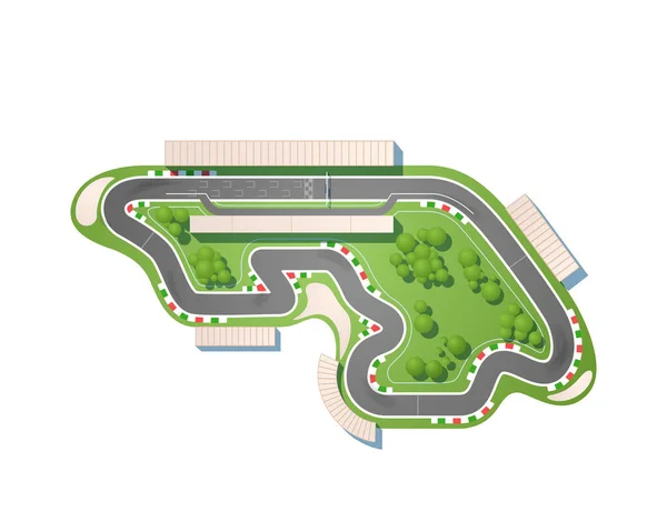 Race Circuit Top View Isolated White Background Racing Track Including Vecteurs De Stock Libres De Droits