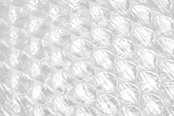 Biały bąbelek owinąć, pakowania lub powietrza poduszki Film streszczenie deseń — Zdjęcie stockowe